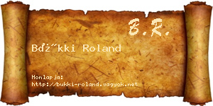 Bükki Roland névjegykártya